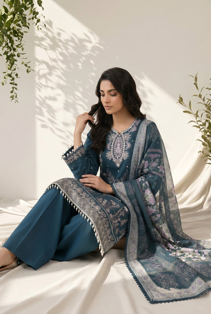 Dewani By Anaya Noor – Embroidered Lawn 3PC
