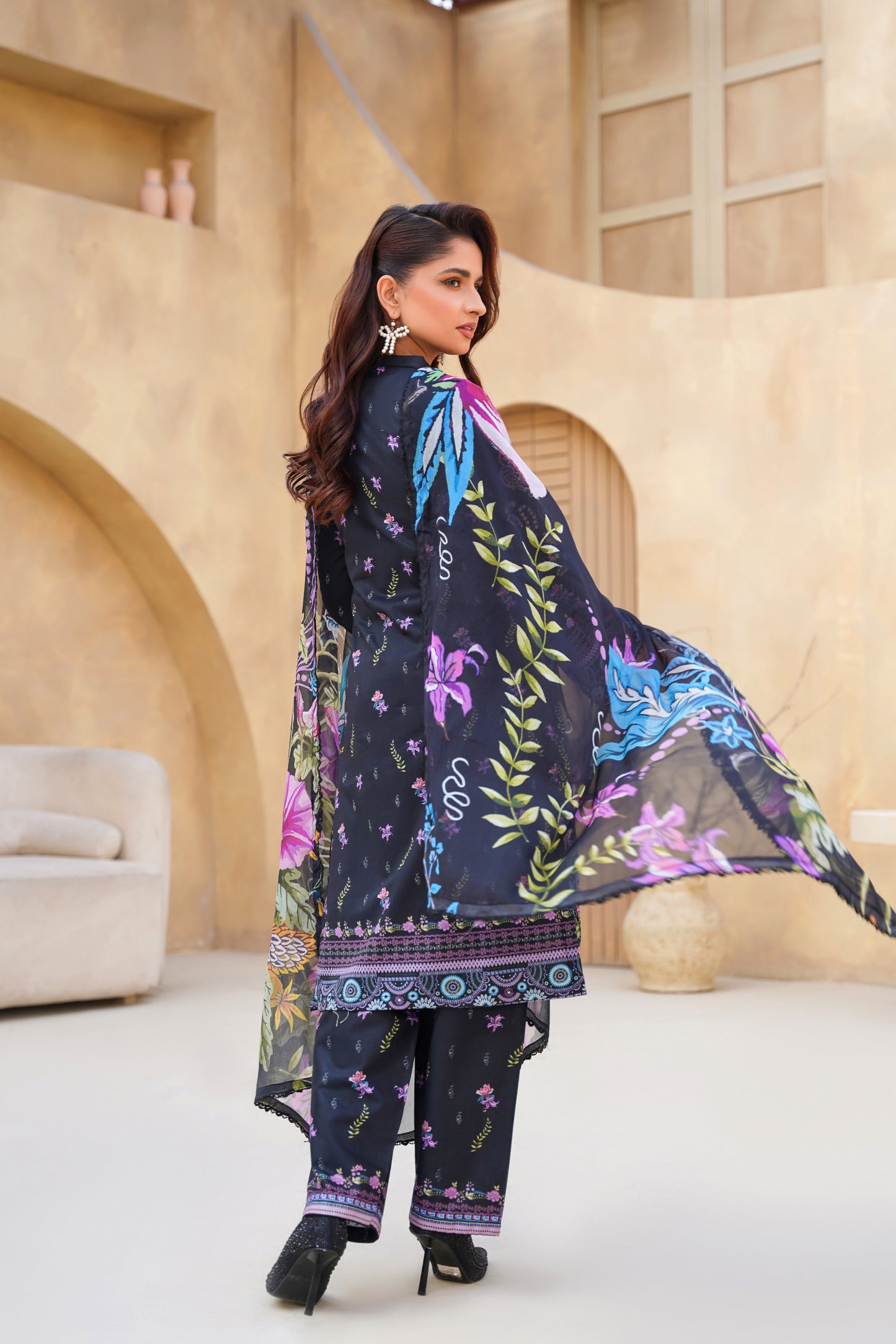 Floral By Anaya Noor Digital Printed Lawn 3PC