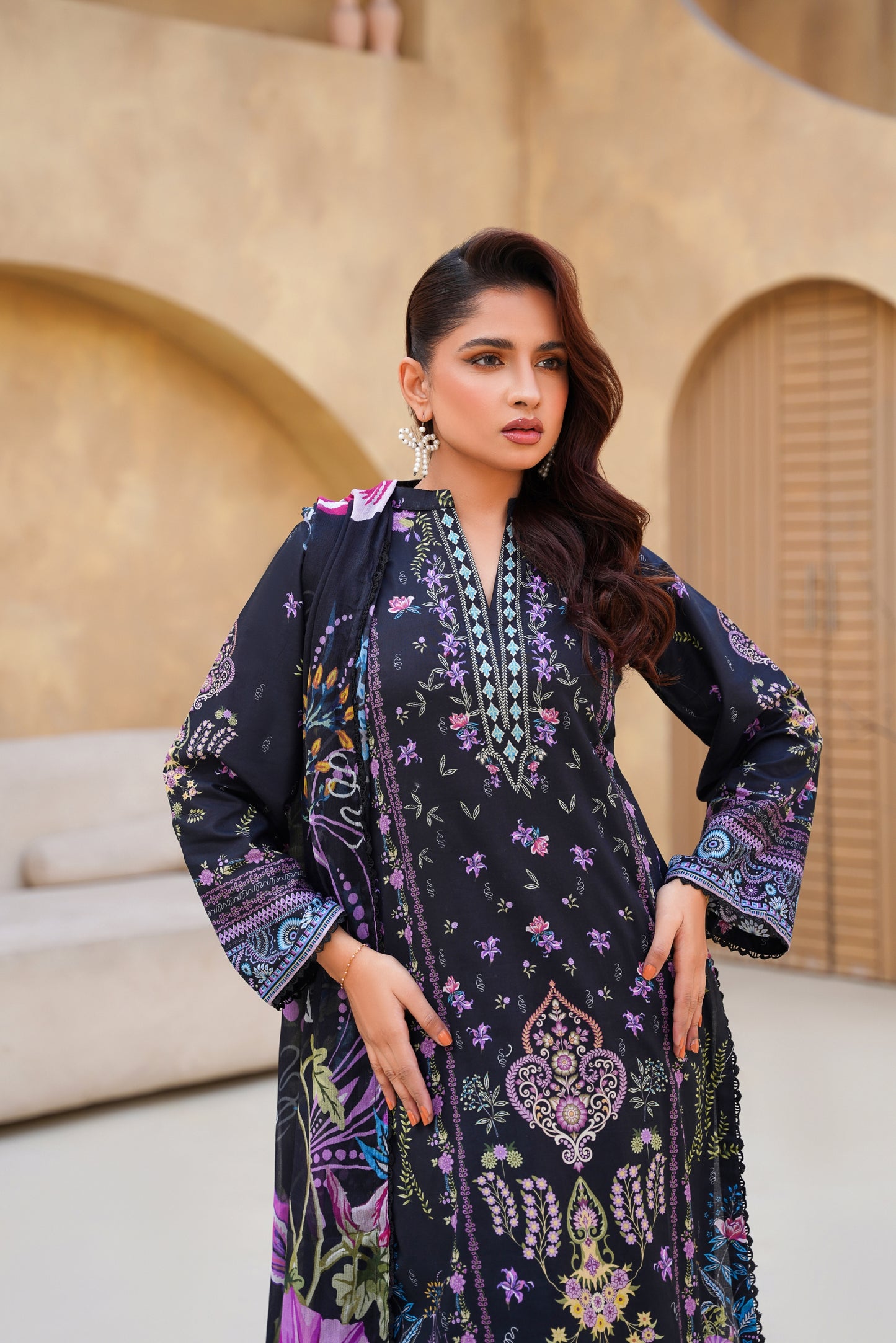 Floral By Anaya Noor Digital Printed Lawn 3PC