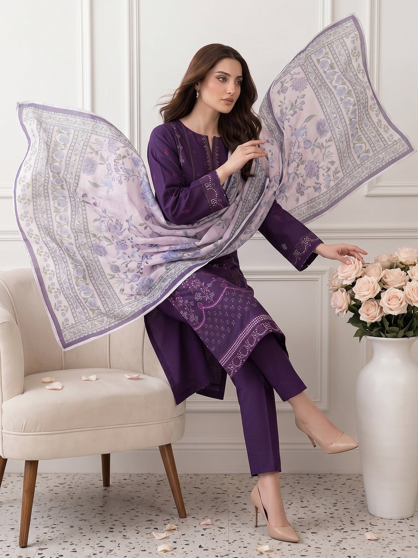 Lakhany Fully Embroidered Lawn 3PC
