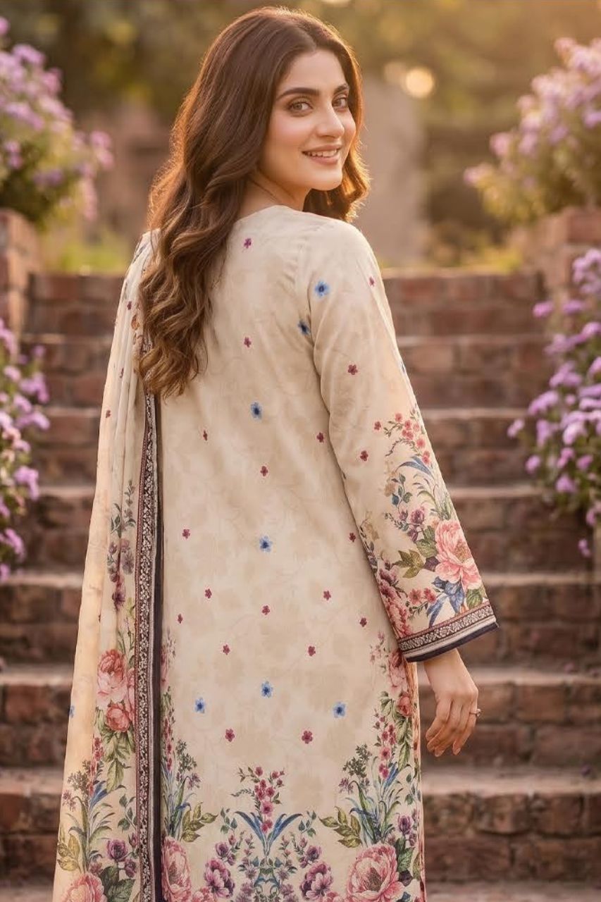 Mashaim Digital Printed Lawn 3PC