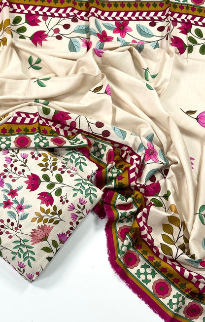 Anaya Noor Printed Bana Dora Slub Linen 3PC
