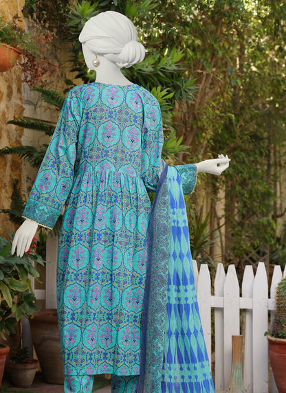 Almeerah Digital Printed Stripe Dora 3PC