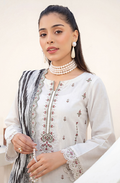 Meadows By Anaya Noor Emb Lawn With Organza Patches 3PC