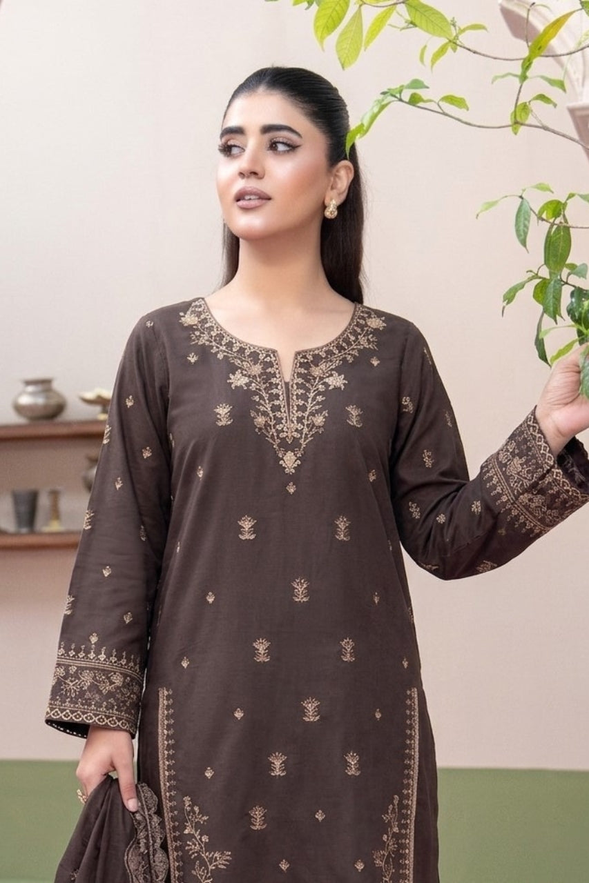 Fasana By Shanaya Plain Emb Dhanak 3PC