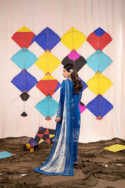 Zesh Airjet Printed Lawn With Bamber Chiffon Dupatta 3PC