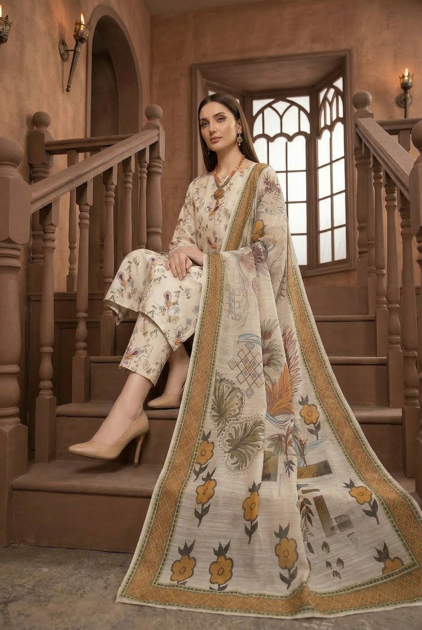 Shajar Noor Digital Printed Lawn 3PC
