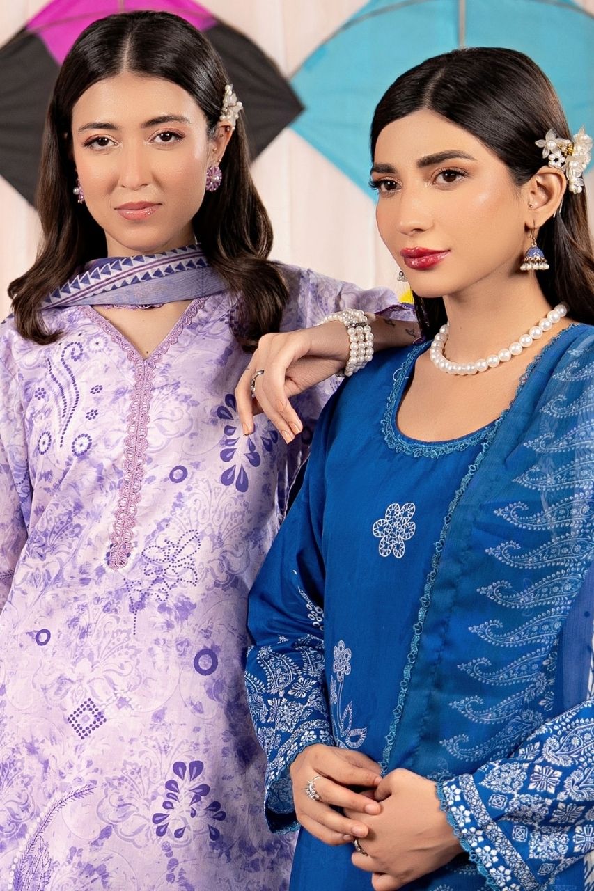 Zesh Airjet Printed Lawn With Bamber Chiffon Dupatta 3PC