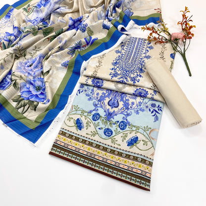 Zesh Printed Velvet Dora Viscose 3PC