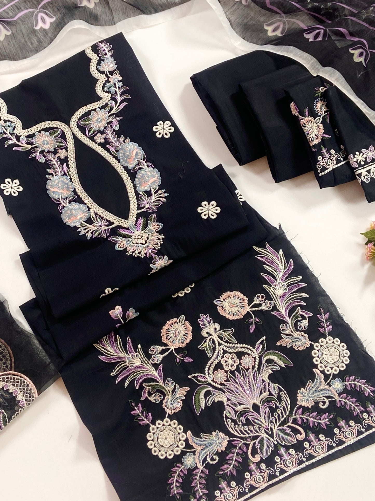 Rise By Anaya Noor Heavy Plain Emb Lawn 3PC