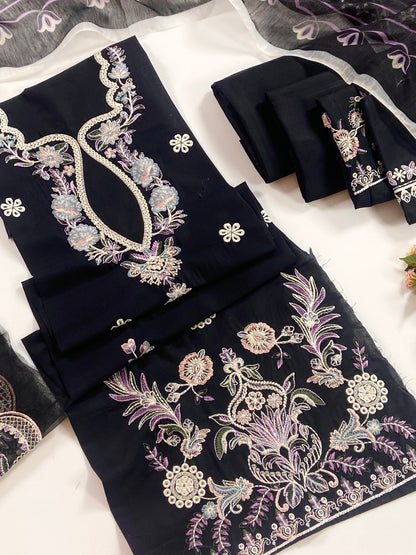 Rise By Anaya Noor Heavy Plain Emb Lawn 3PC