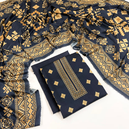 Rijja By Murashe Premium Printed Linen Viscose 3PC
