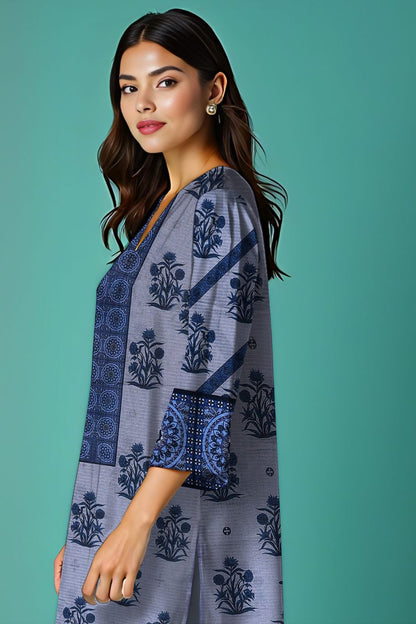 Wania Gold Premium Digital Printed Bana Dora Lawn 2PC