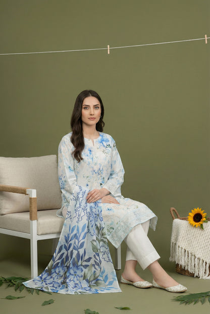 Shajar By Anaya Noor Printed & Emb Chickenkari Lawn 3PC