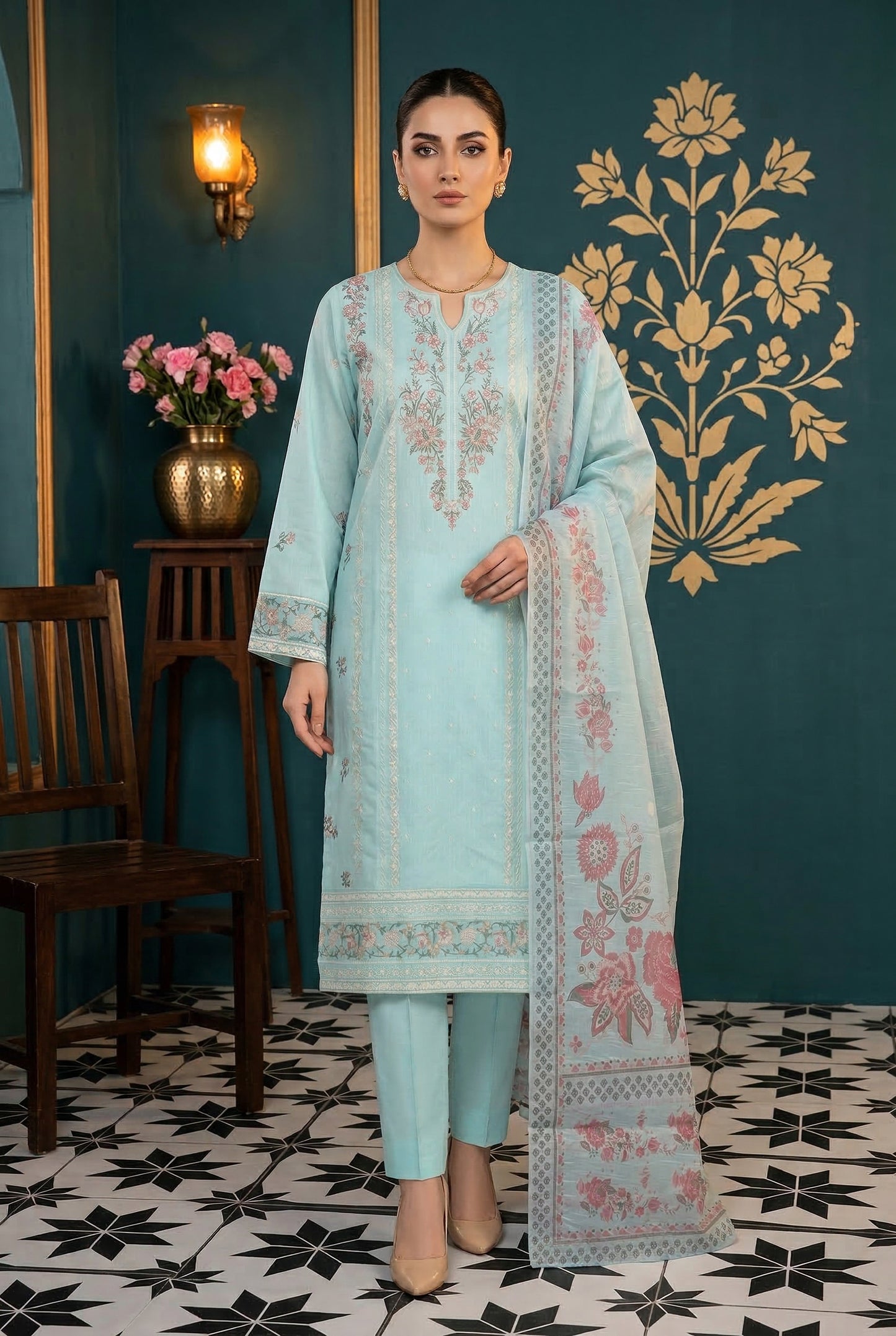 Shangrila By Anaya Noor Emb Baroshia Lawn 3PC