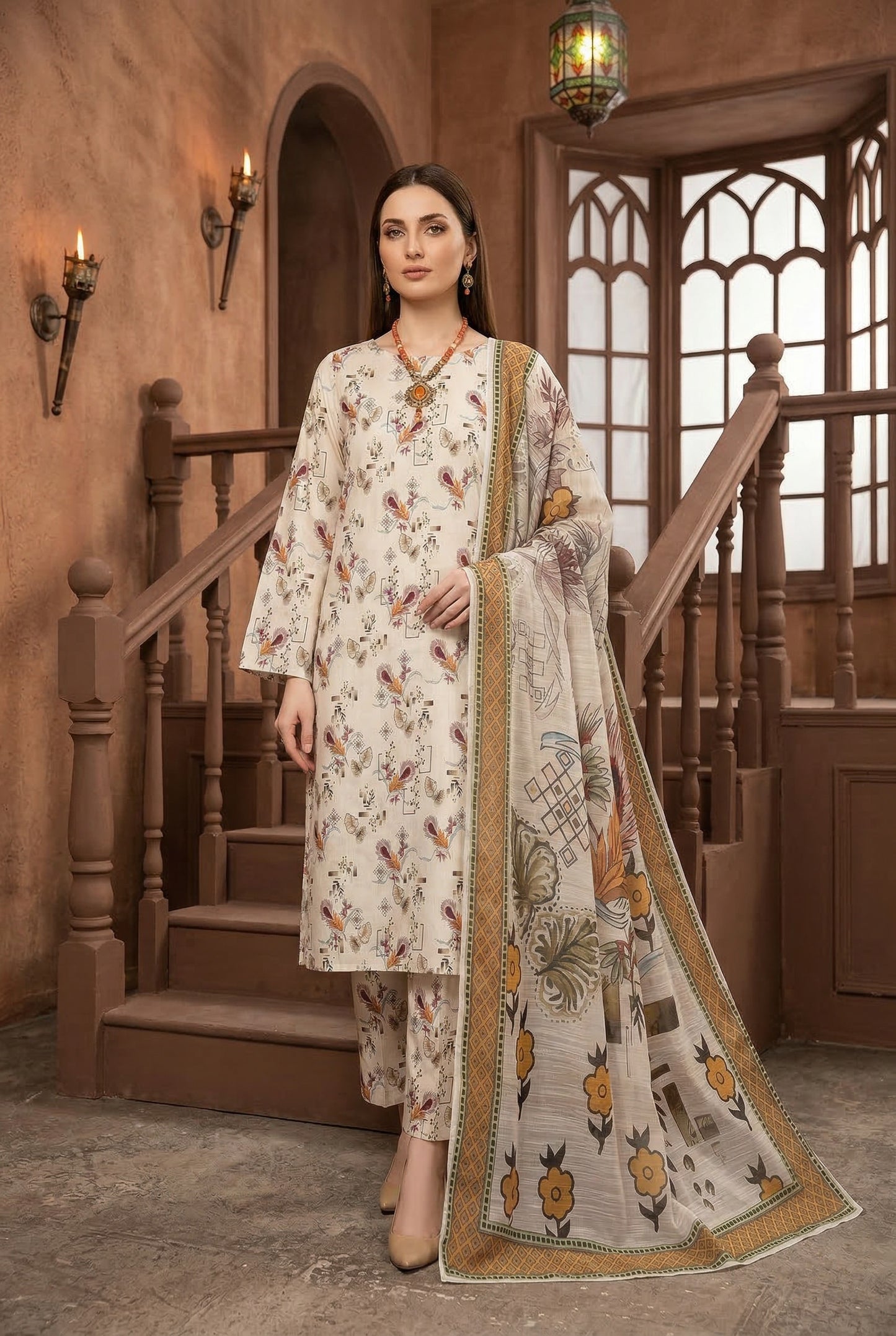 Shajar Noor Digital Printed Lawn 3PC