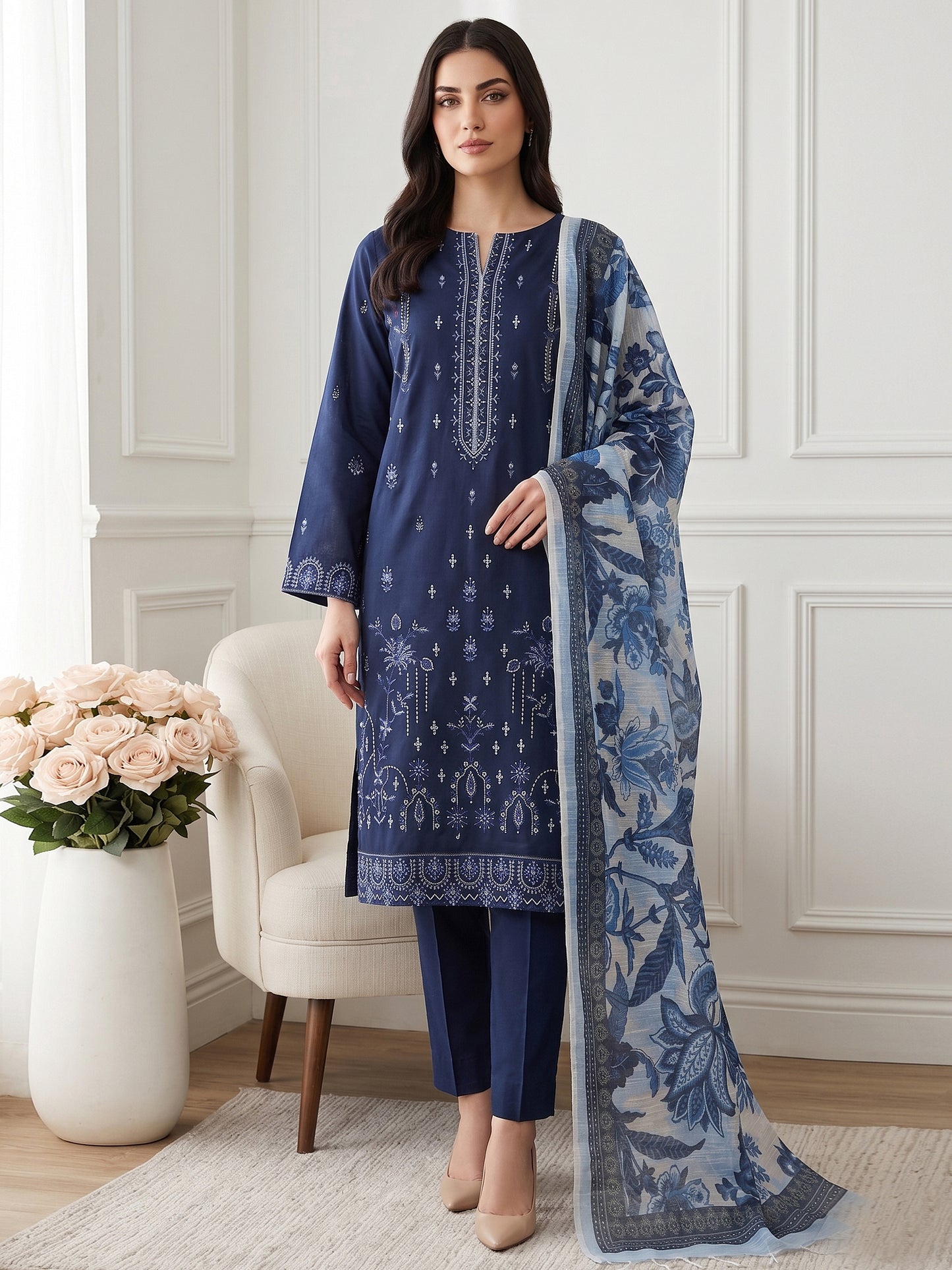 Lakhany Fully Embroidered Lawn 3PC