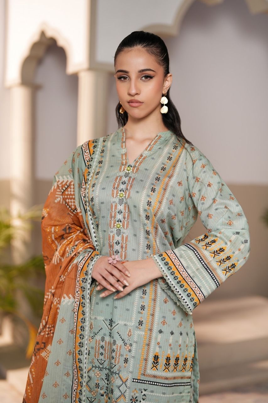 Jacquard By Regalia Digital Printed Lawn 3PC