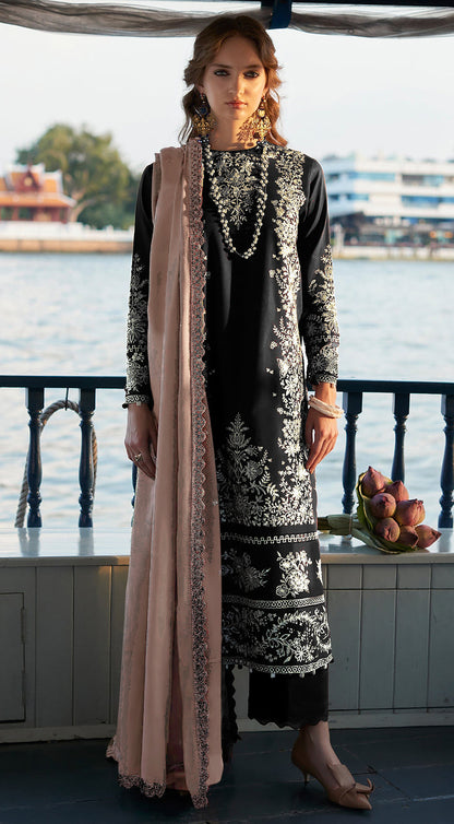 Zaha Khadija Shah Full Emb Lawn With Emb Patches 3PC