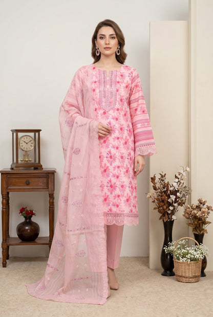 Marvel By Anaya Noor Digital Printed Lawn With Emb Patches-3PC