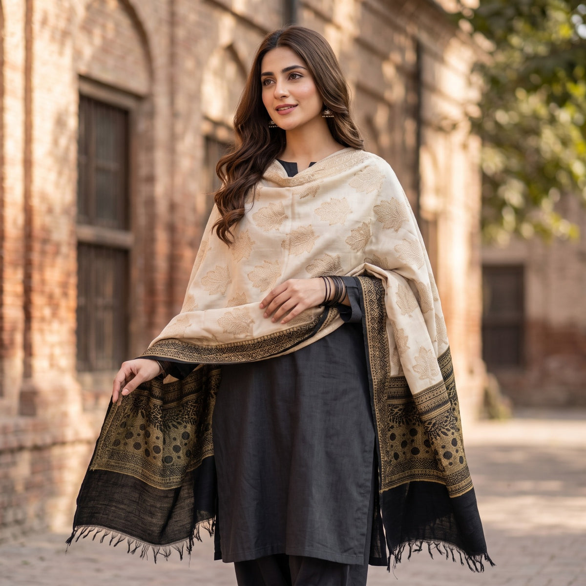 Charizma Velvet Jacaquard Shawls 1PC