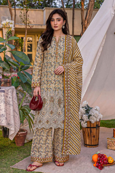 Aabroo By Anaya Noor Emb With Laser-Cut Lawn 3PC