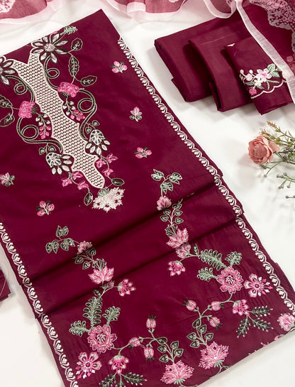 Rise By Anaya Noor Heavy Plain Emb Lawn 3PC