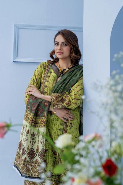 Mojo Berry By Marooj Printed Bana Dora Lawn 3PC