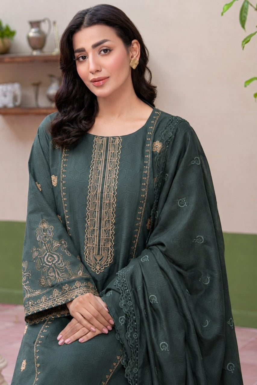 Fasana By Shanaya Plain Emb Dhanak 3PC