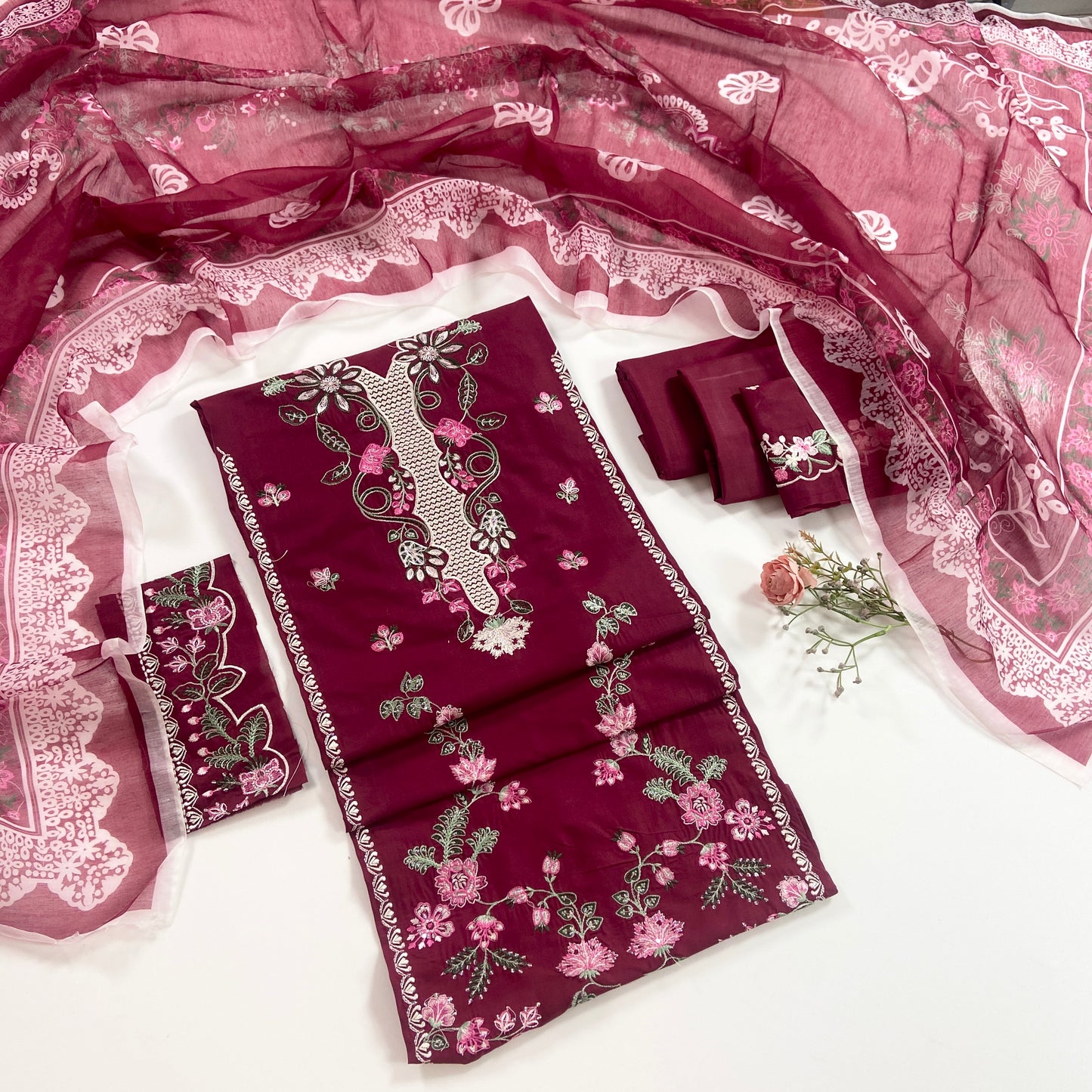 Rise By Anaya Noor Heavy Plain Emb Lawn 3PC