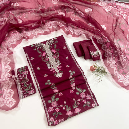 Rise By Anaya Noor Heavy Plain Emb Lawn 3PC