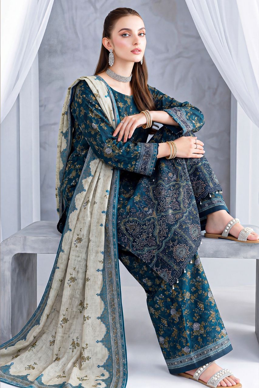 Aks-e-Noor By Anaya Noor Emb Laser-Cut Lawn 3PC