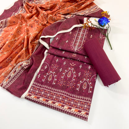 Anaya Noor Winter 2026 Plain Emb Khaddar 3PC