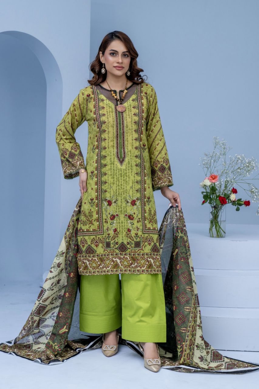 Mojo Berry By Marooj Printed Bana Dora Lawn 3PC