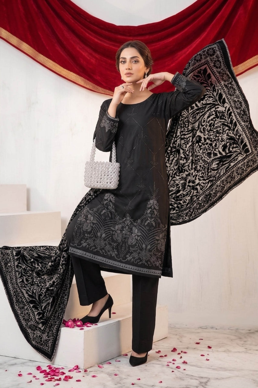 Marino By Anaya Noor Emb Marina With Plachi Dupatta 3PC
