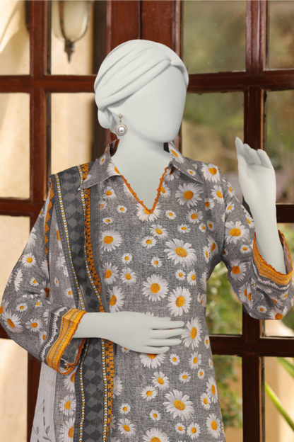 Almeerah Digital Printed Stripe Dora 3PC