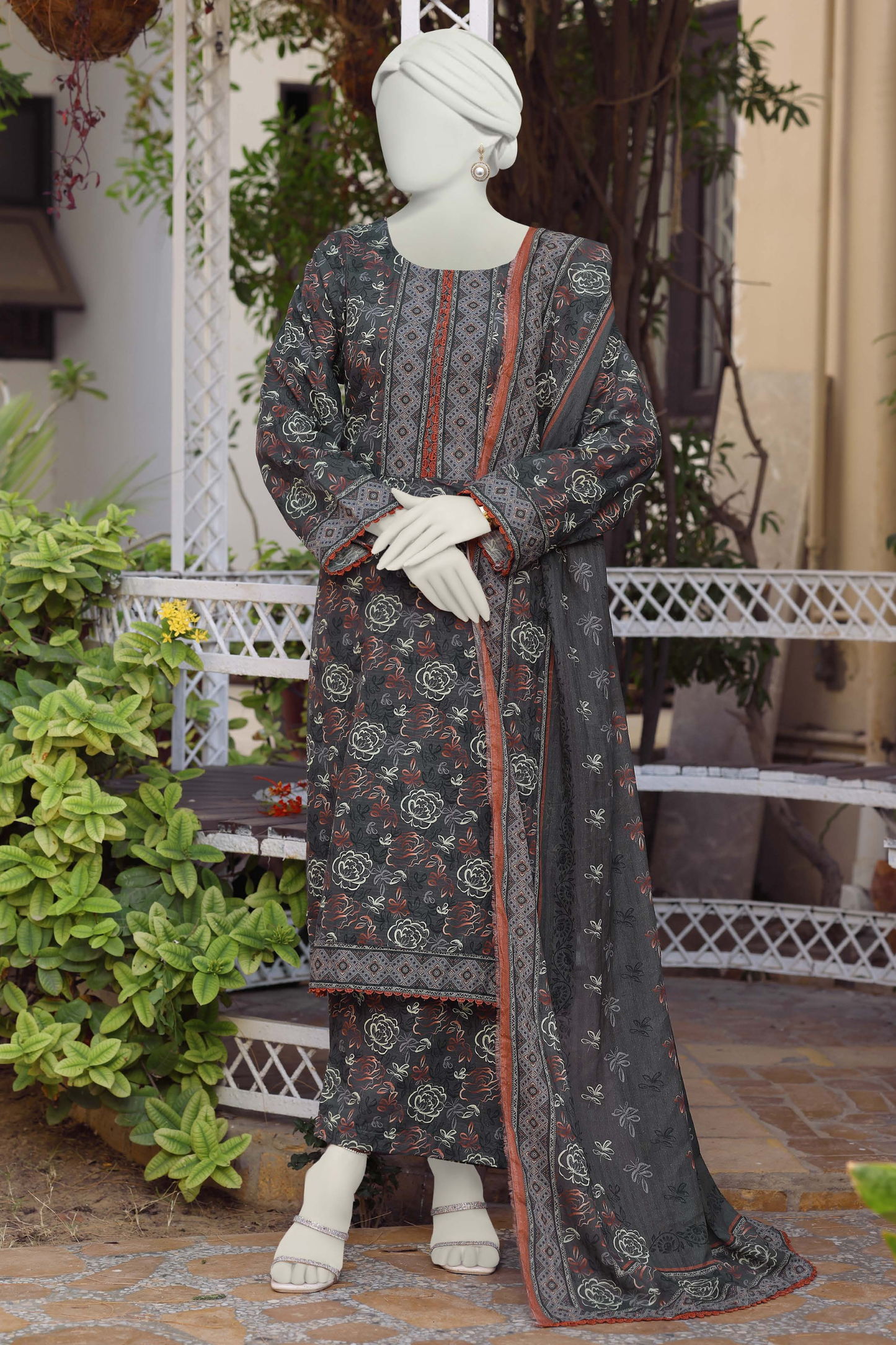 Almeerah Vol-3 Digital Printed Stripe Dora 3PC