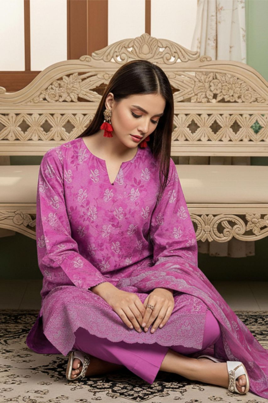 Seerat By Tawakkal Digital Printed & Emb Lawn 3PC