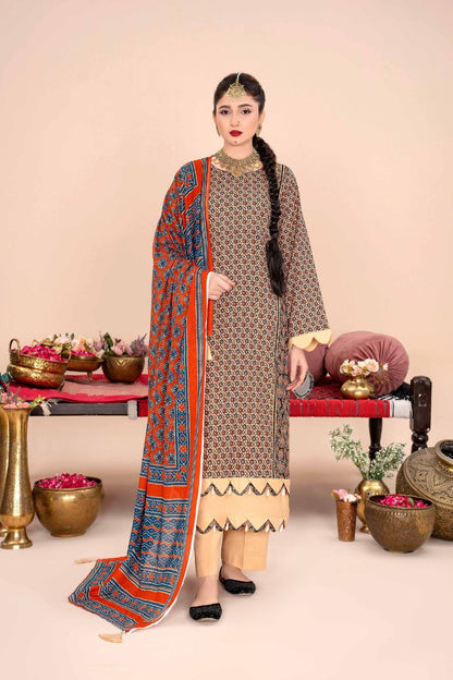 Ajrak By Premium Digital Printed Lawn 3PC