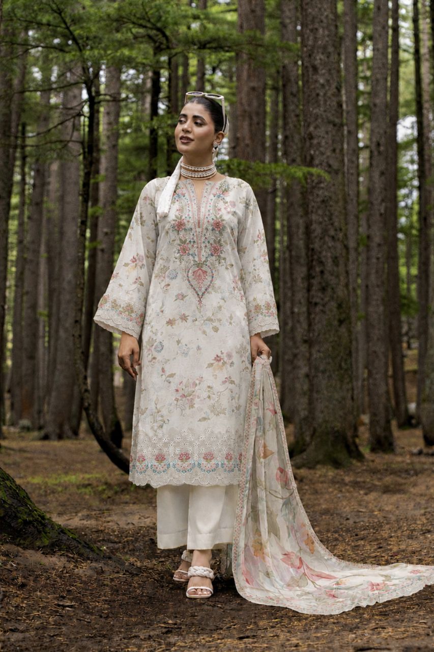 Nura By Shanaya Digital & Emb Lawn Collection 3PC