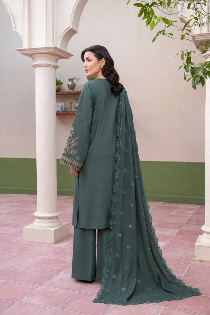 Fasana By Shanaya Plain Emb Dhanak 3PC