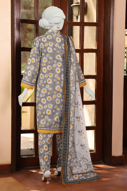 Almeerah Digital Printed Stripe Dora 3PC
