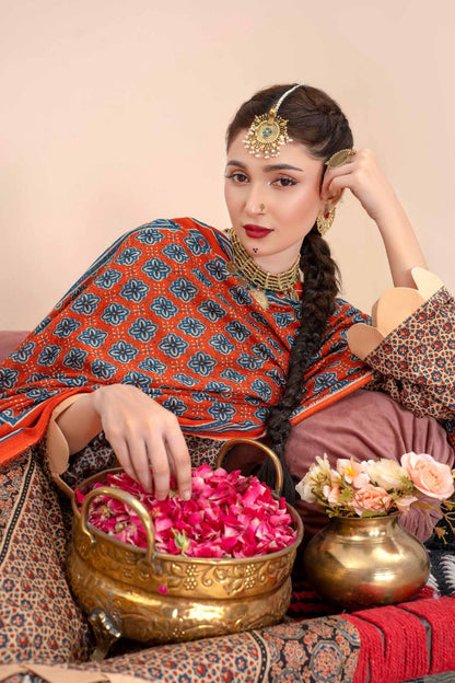 Ajrak By Premium Digital Printed Lawn 3PC