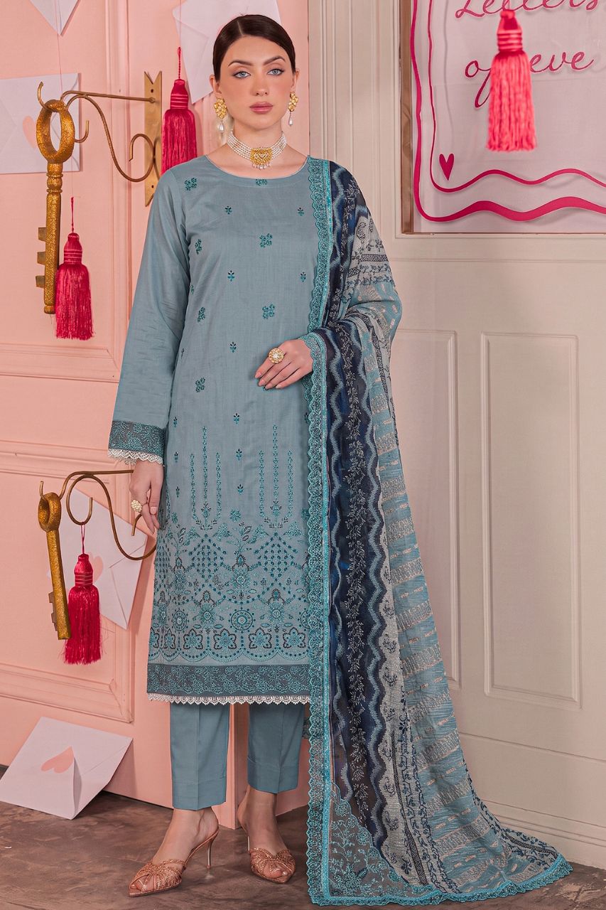 Morocco By Anaya Noor Emb Chickenkari Lawn 3PC