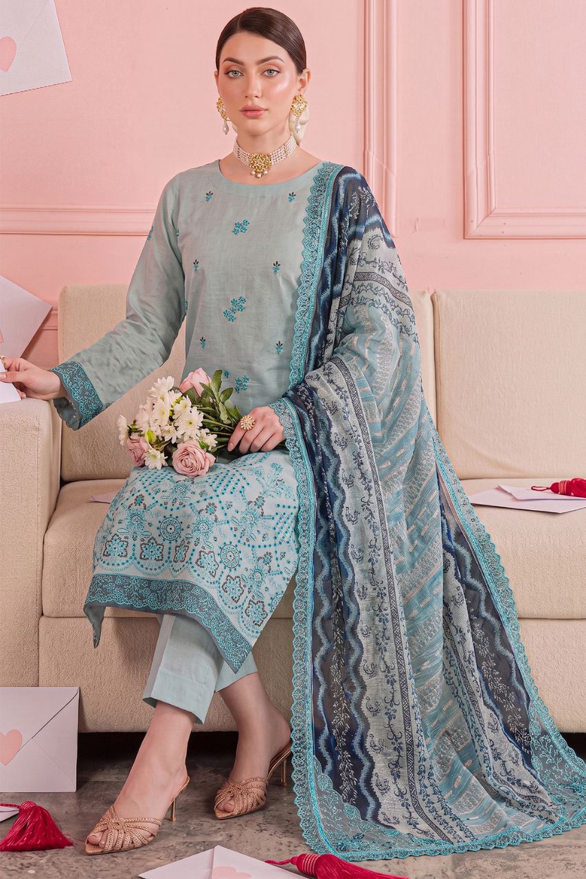 Morocco By Anaya Noor Emb Chickenkari Lawn 3PC