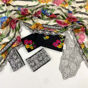 Aneelas Embroiderd & Digital Printed Lawn 3PC