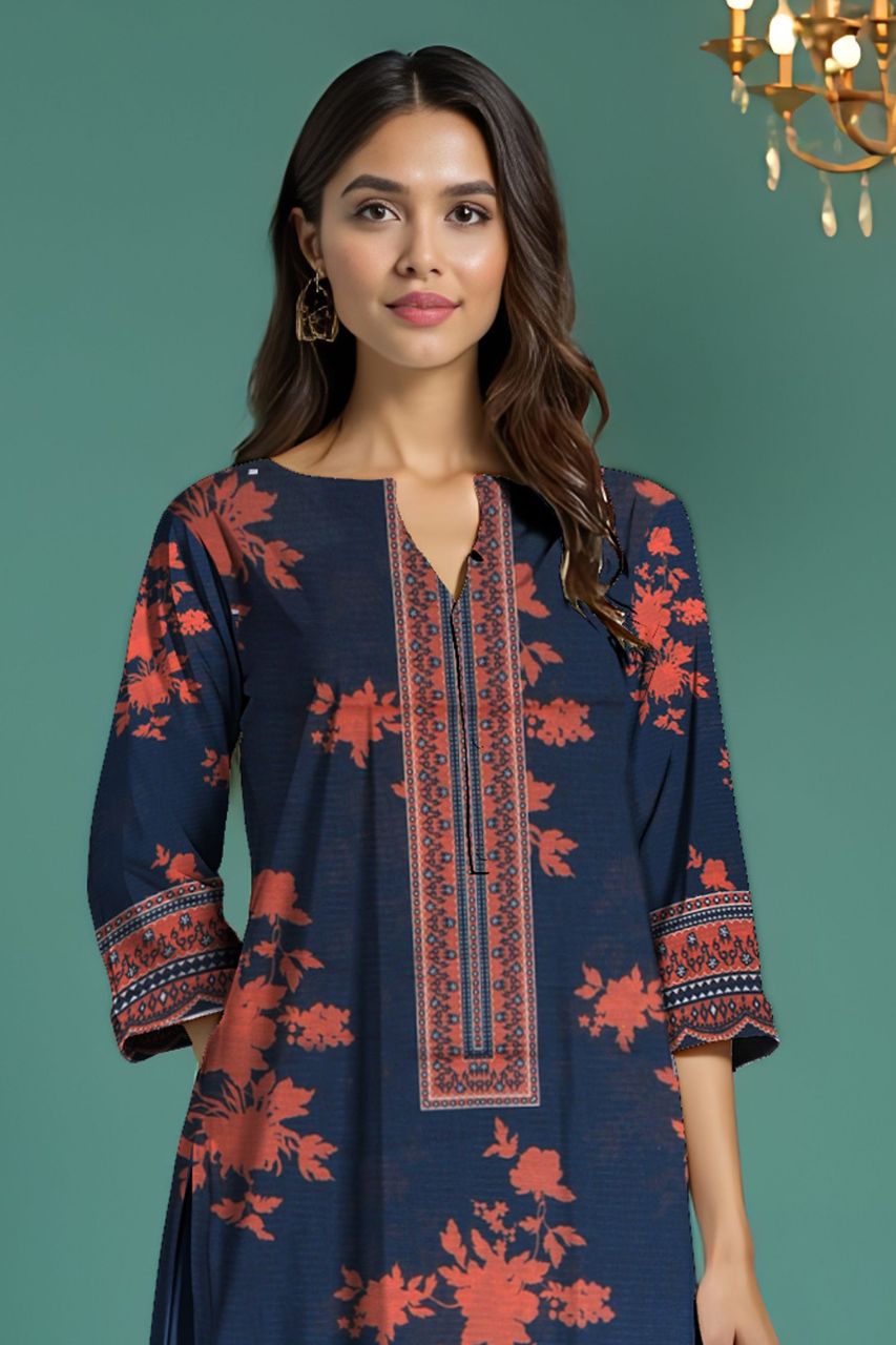 Wania Gold Premium Digital Printed Bana Dora Lawn 2PC