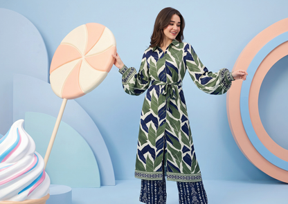 Zesh Winter Essential Printed Silk 2PC