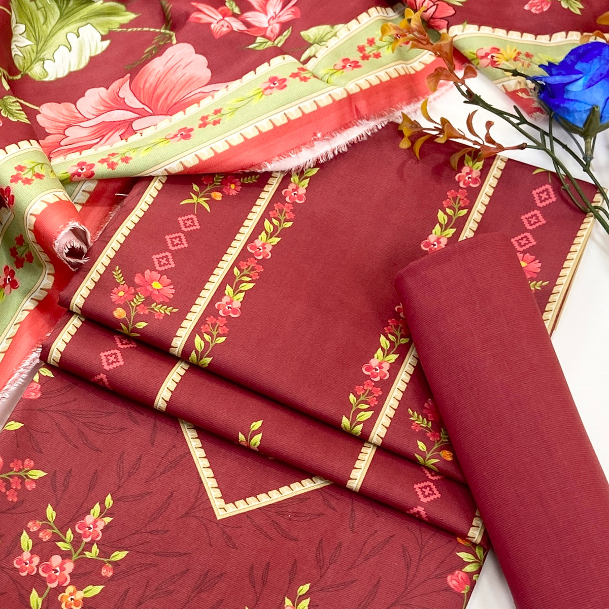 Anaya Noor Digital Printed Cotry Khaddar 3PC