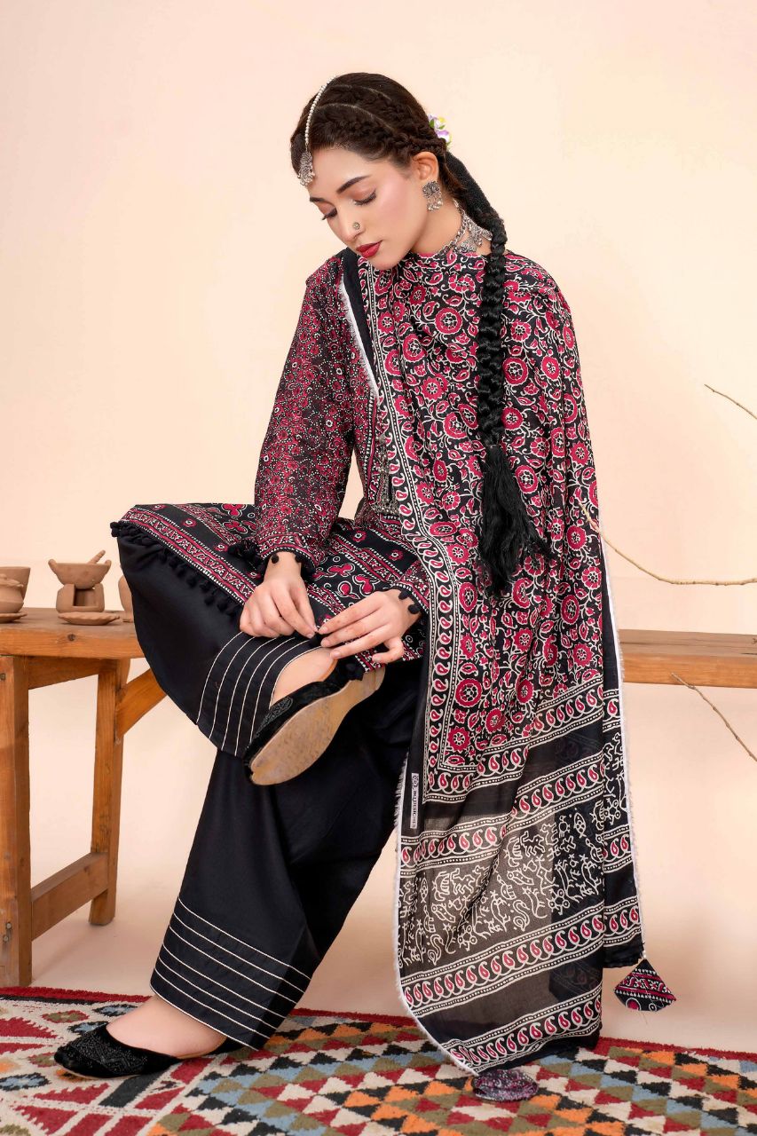 Ajrak By Premium Digital Printed Lawn 3PC